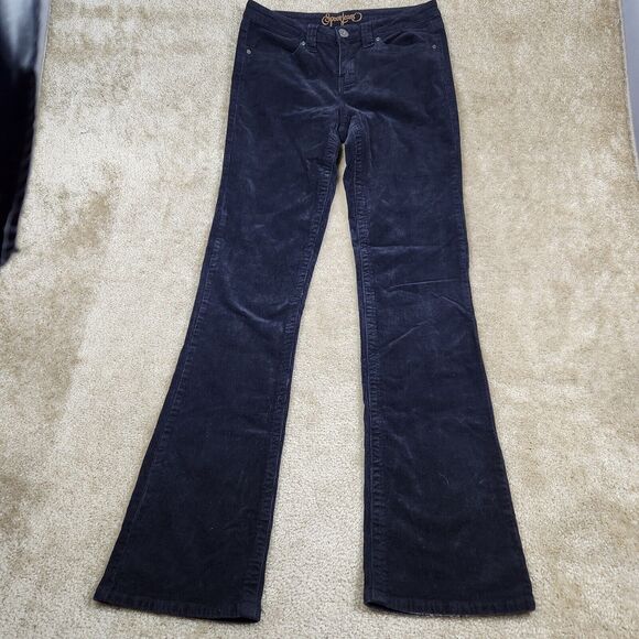 Spoon Jeans Denim - Spoon Jeans Juniors Black Corduroy Bootcut Mid Rise Pants Size 11 A603